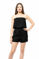 Savannah Black Bandeau Cargo Romper