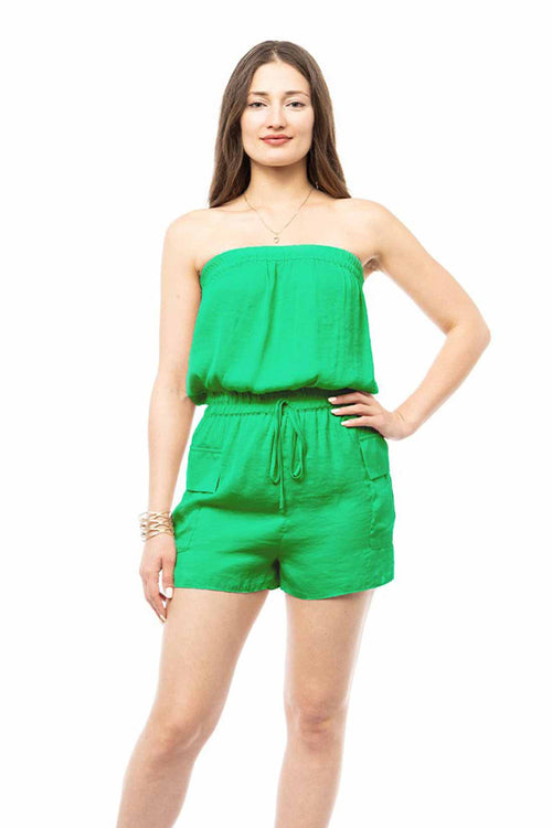 Savannah Peridot Bandeau Cargo Romper