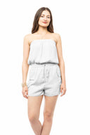 Savannah White Bandeau Cargo Romper