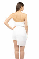 Drew White Overlay Strapless Romper back
