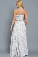 Mane White Printed Skirt Set back