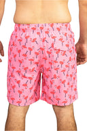Pink Flamingos Swim Trunk back