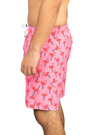 Pink Flamingos Swim Trunk side