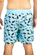  Turquoise Whales Swim Trunk back