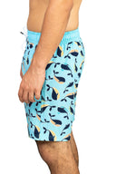 Turquoise Whales Swim Trunk side