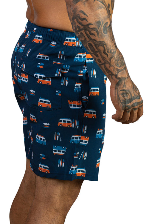 Orange And Blue Woody Swim Trunk