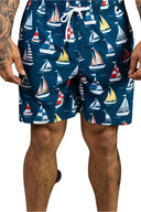 Multi Color Sailboats Swim Trunk
