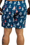 Multi Color Sailboats Swim Trunk back