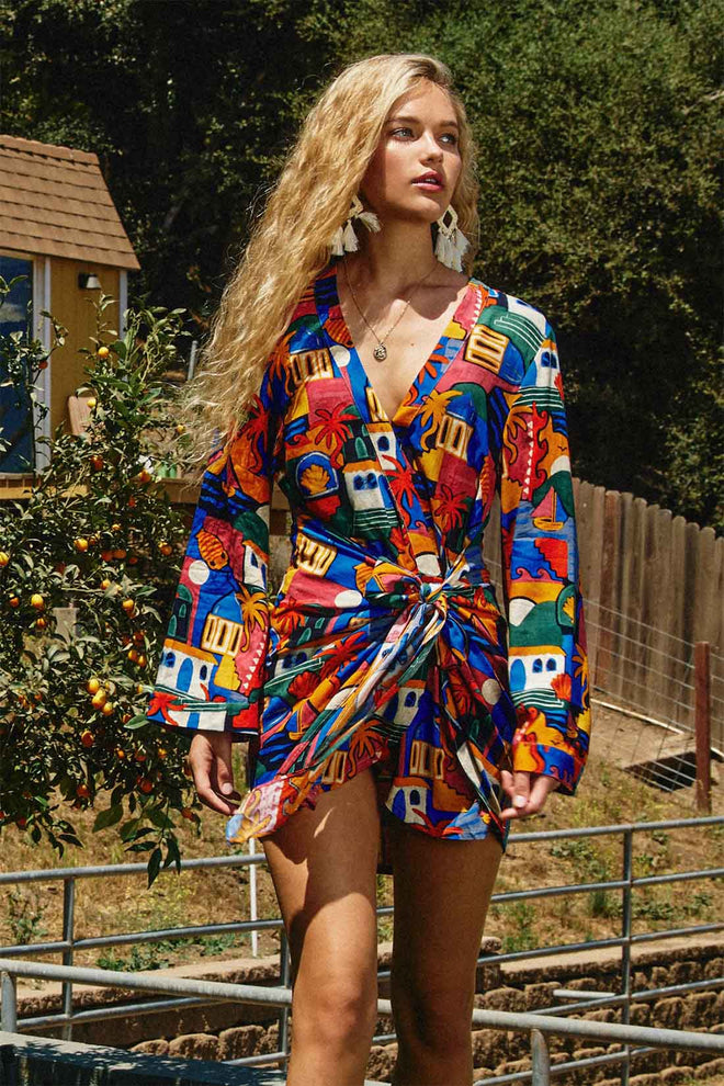 Seaport Wrap Mini Dress