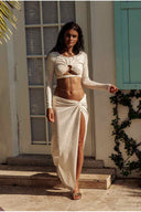 Lulifama Sunlit Oasis Cream Skirt Set