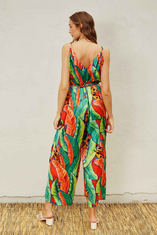 Tropical Print Jumpsuit back