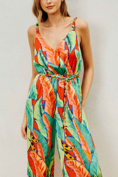 Tropical Print Jumpsuit details