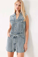 Indigo Washed Denim Romper
