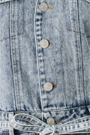 Indigo Washed Denim Romper detail