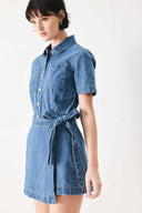 Medium Denim Skort Romper side