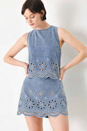 Floral Love Denim Skort Set front