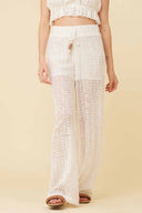 White Stripe Crochet Pants
