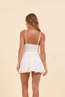 White Crochet Mini Dress back