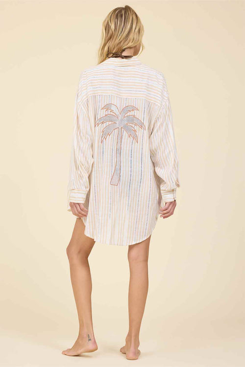 Shoreline Striped Palm Shirt back