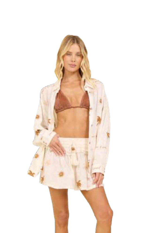 Sun Sand Embroidered Shorts Set front