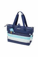 Gecko Blue/Grey Wide Stripe Tote Cooler back