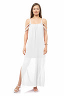 Willow White Braided Trim Maxi Dress