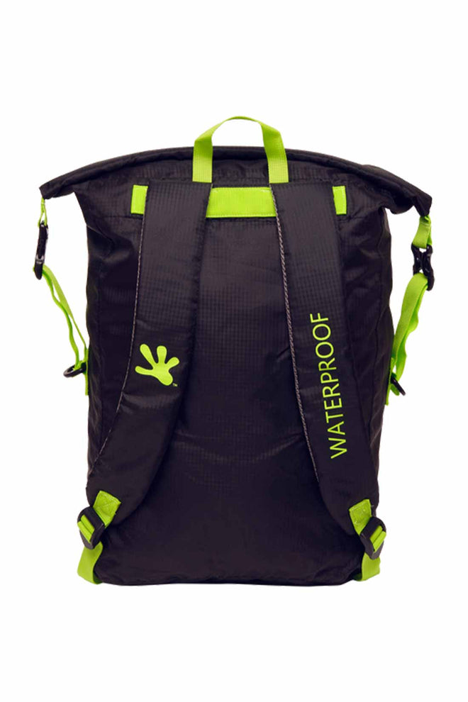 Gecko Black/Neon Green Waterproof Lightweight 30L Backpack back