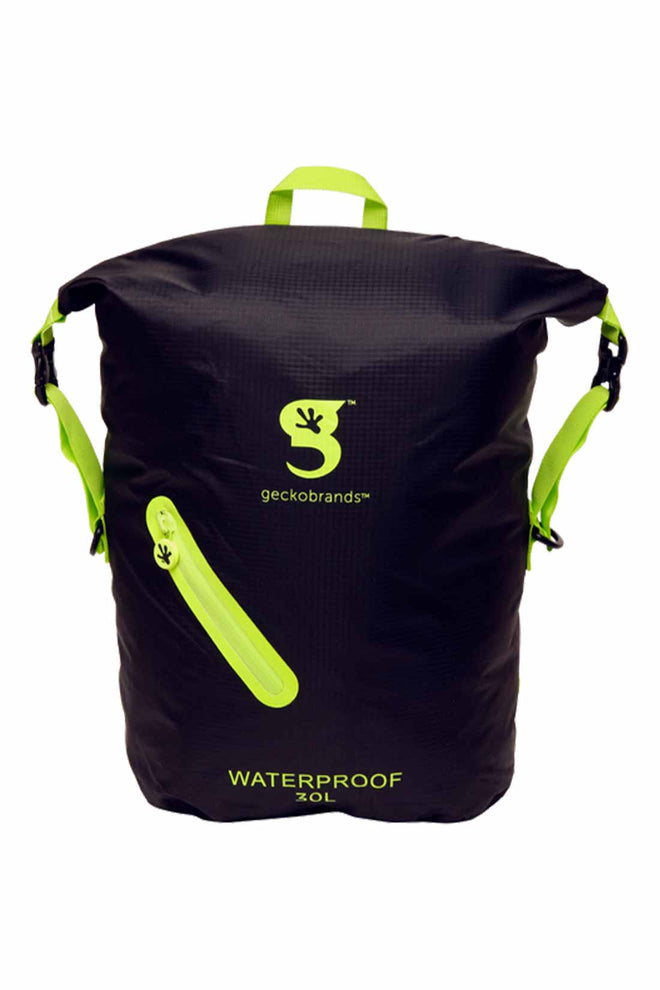 Gecko Black/Neon Green Waterproof Lightweight 30L Backpack