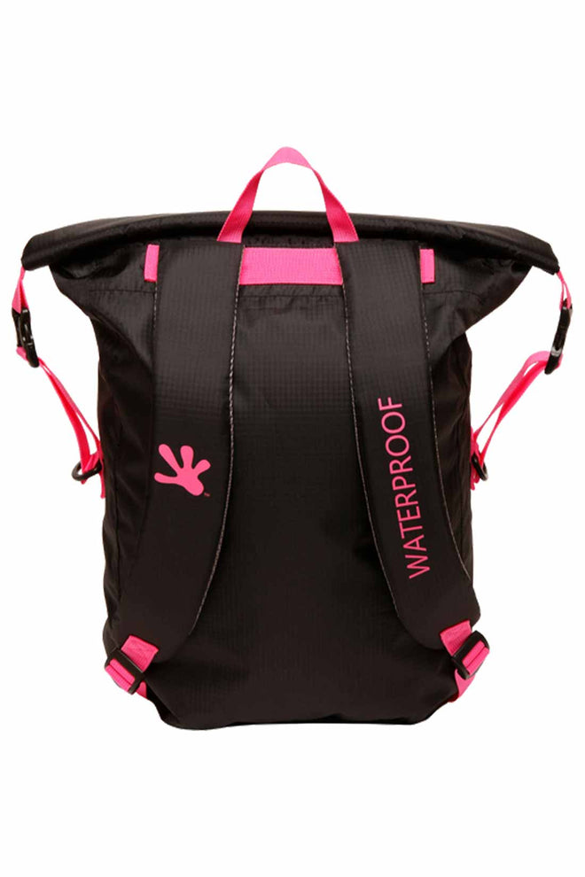 Gecko Black/Pink Waterproof Lightweight 30L Backpack back