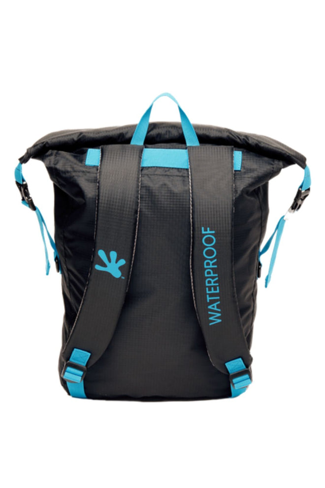 Gecko Black/Blue Waterproof Lightweight 30L Backpack back