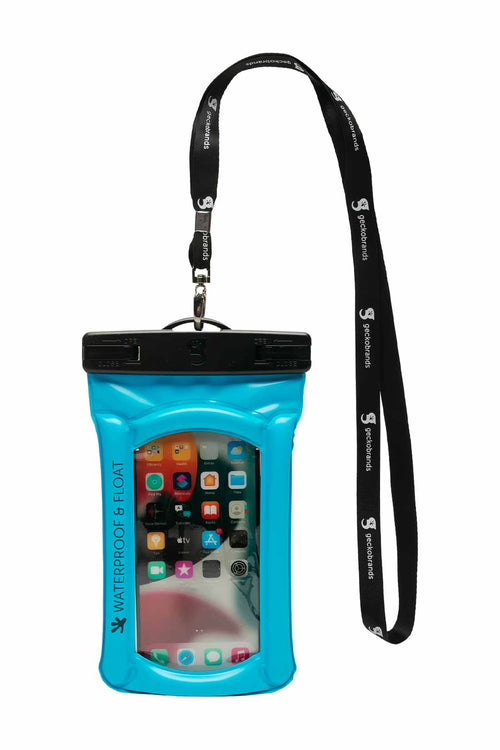 Gecko Neon Blue Float Phone Dry Bag