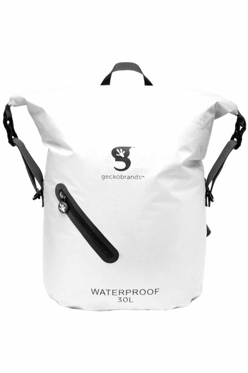 Gecko White/Black Waterproof Lightweight 30L Backpack