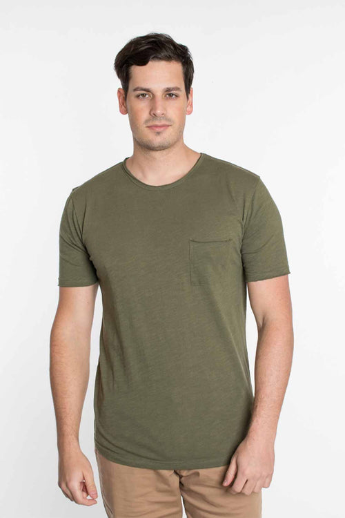 Olive Crew Neck T Shirt