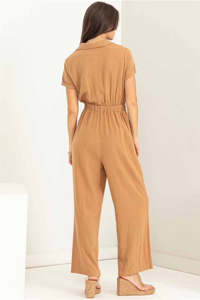 Alana Brown Jumpsuit back