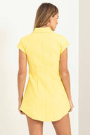 Sandra Yellow Short Sleeve Romper back