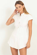 Sandra White Short Sleeve Romper