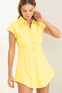 Sandra Yellow Short Sleeve Romper