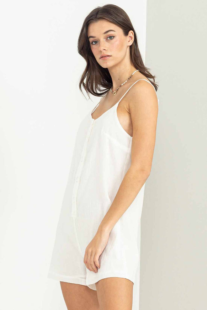Marina White Romper side