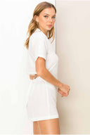 Margot White Short Sleeve Romper side