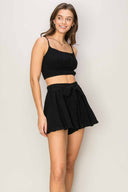 Riley Black Shorts Set front