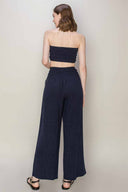 Gia Dark Navy Tube Pants Set back