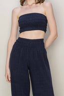 Gia Dark Navy Tube Pants Set detail