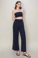 Gia Dark Navy Tube Pants Set side