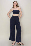 Gia Dark Navy Tube Pants Set