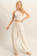 Oatmeal Halter Cargo Pants Set