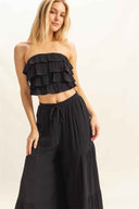 Black Flowy Pants Set details