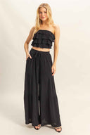 Black Flowy Pants Set