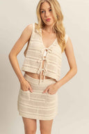 Oatmeal Crochet Skirt Set