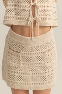 Oatmeal Crochet Skirt Set details