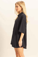 Black Rayon Shorts Set side